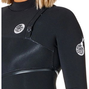 2023 Rip Curl Mujer E-Bomb 3/2mm Zip Free Neopreno WSMYKG - Black